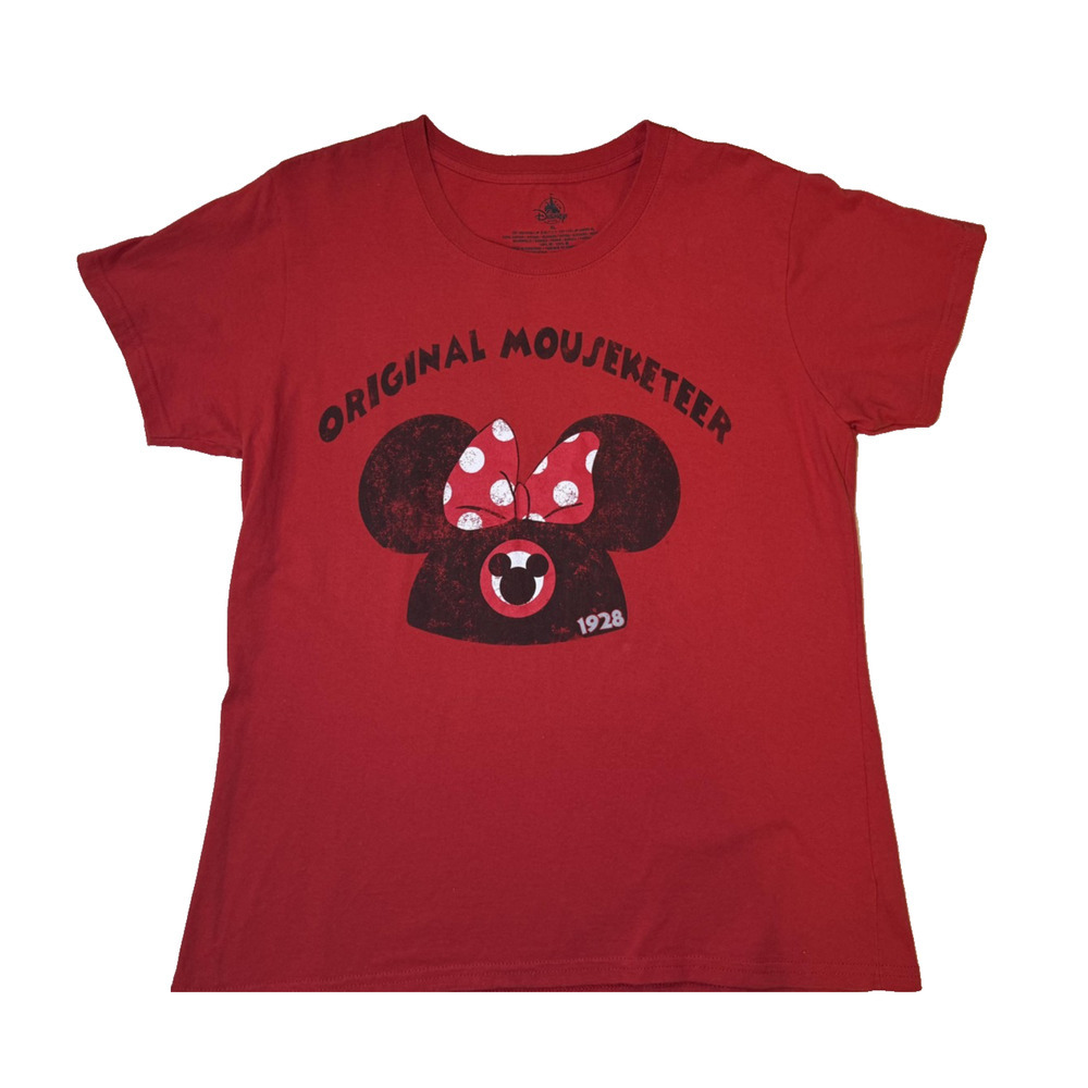 Disney Minnie Mouse Mouseketeer TShirt Womens L Polka Dot Kidcore Cartoon